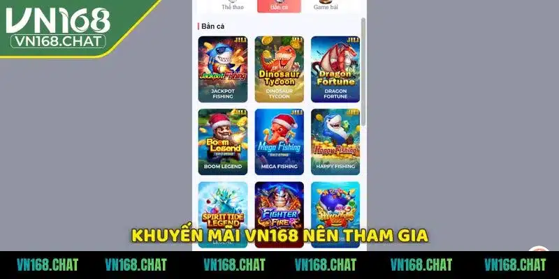 Khuyến mãi VN168 nên tham gia
