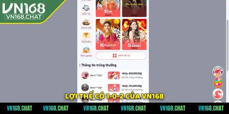 Lợi thế có 1-0-2 của VN168