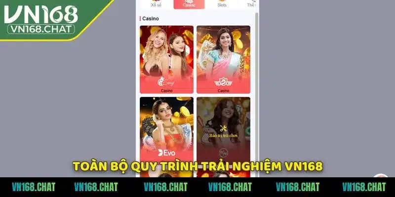 Toàn bộ quy trình trải nghiệm VN168