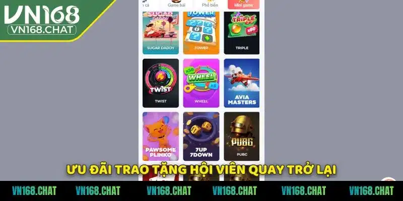 Ưu đãi trao tặng hội viên quay trở lại