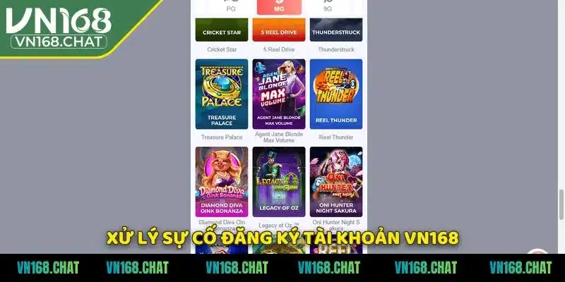 Xử lý sự cố đăng ký tài khoản VN168